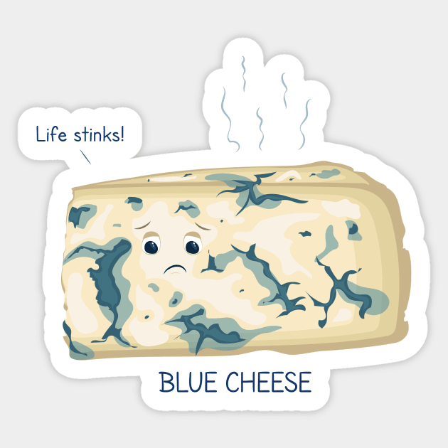 Blue cheese Sticker by itsaulart